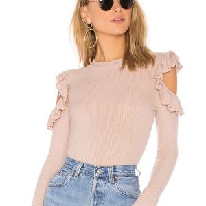 Tularosa ruffle shoulder sweater